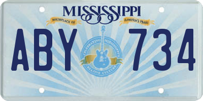 MS license plate ABY734