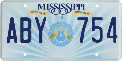MS license plate ABY754