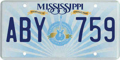 MS license plate ABY759