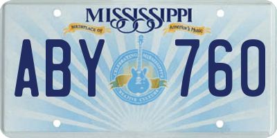 MS license plate ABY760