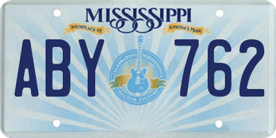 MS license plate ABY762