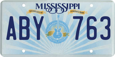 MS license plate ABY763
