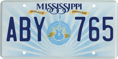 MS license plate ABY765