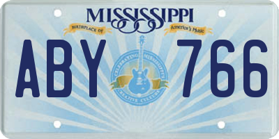 MS license plate ABY766