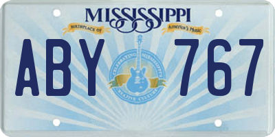 MS license plate ABY767