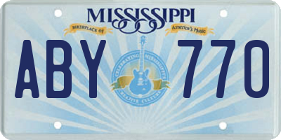 MS license plate ABY770