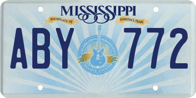 MS license plate ABY772