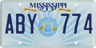 MS license plate ABY774