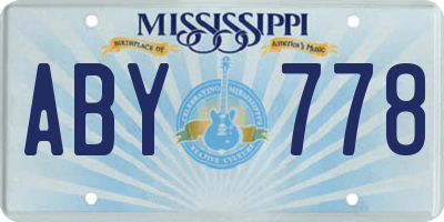 MS license plate ABY778