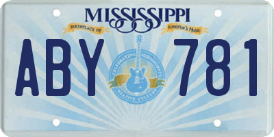 MS license plate ABY781