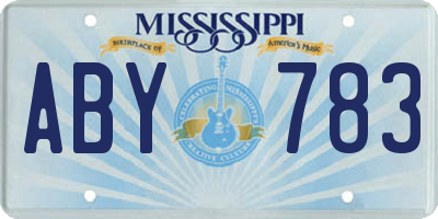 MS license plate ABY783