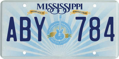 MS license plate ABY784