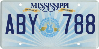 MS license plate ABY788