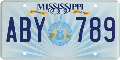 MS license plate ABY789