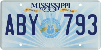 MS license plate ABY793