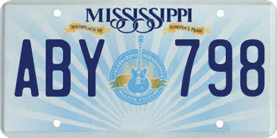 MS license plate ABY798