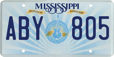 MS license plate ABY805