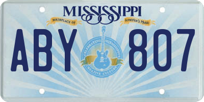 MS license plate ABY807