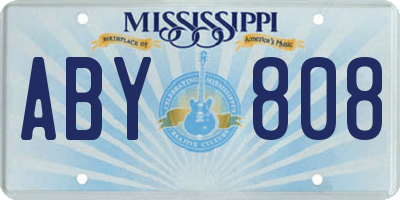 MS license plate ABY808