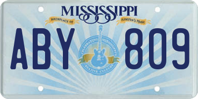 MS license plate ABY809
