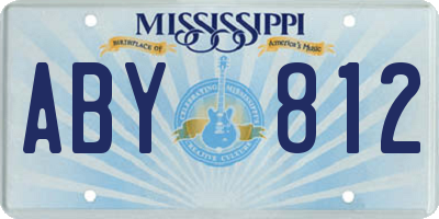 MS license plate ABY812