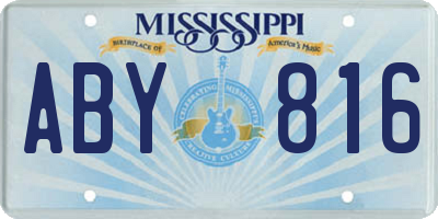 MS license plate ABY816