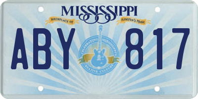 MS license plate ABY817