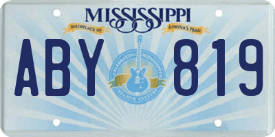MS license plate ABY819