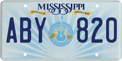 MS license plate ABY820