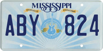 MS license plate ABY824