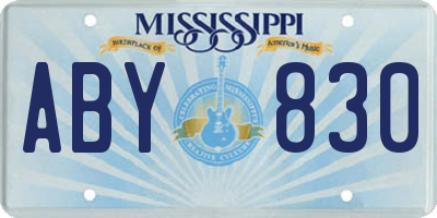 MS license plate ABY830