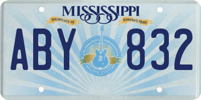 MS license plate ABY832