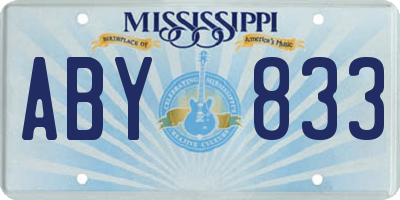 MS license plate ABY833