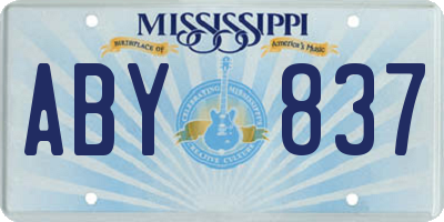 MS license plate ABY837