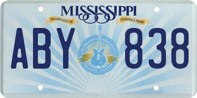 MS license plate ABY838