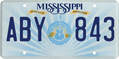 MS license plate ABY843