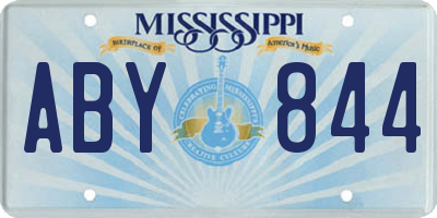 MS license plate ABY844