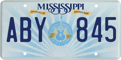 MS license plate ABY845