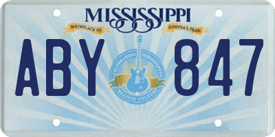 MS license plate ABY847