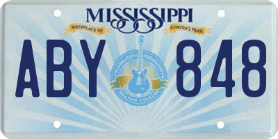 MS license plate ABY848