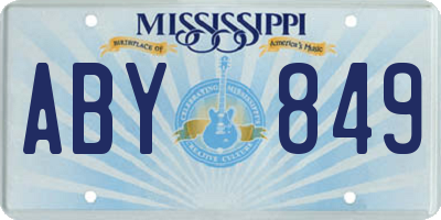 MS license plate ABY849