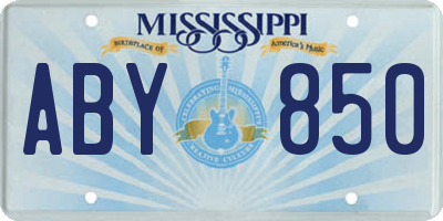 MS license plate ABY850