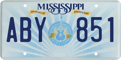 MS license plate ABY851