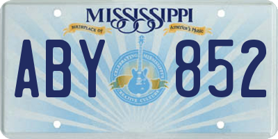 MS license plate ABY852