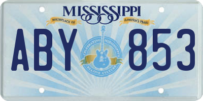 MS license plate ABY853