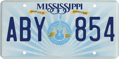 MS license plate ABY854