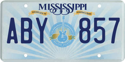 MS license plate ABY857