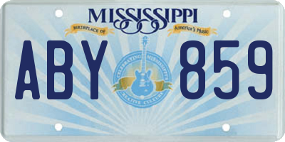 MS license plate ABY859