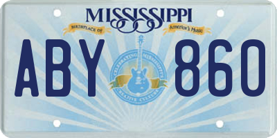 MS license plate ABY860