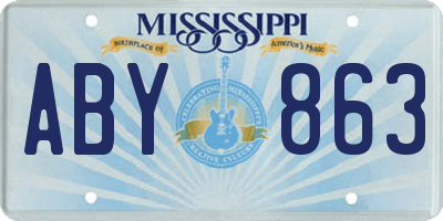 MS license plate ABY863